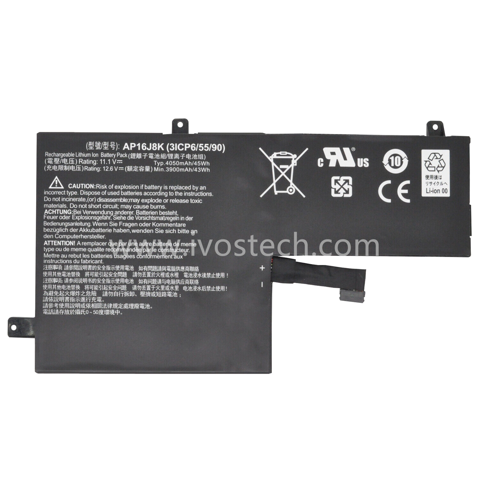 AP16J8K 45Wh 11.1V Replacement Laptop Battery for Acer Chromebook C731 C731T Series