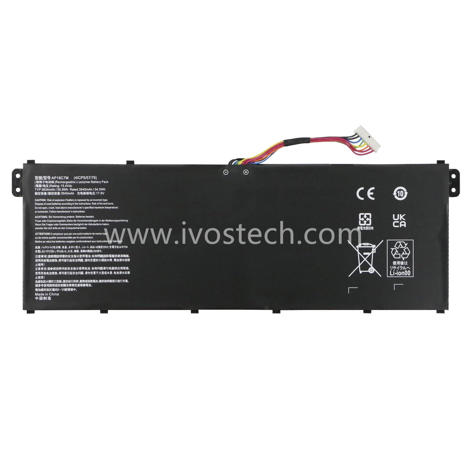 AP18C7M 55.9Wh 15.4V Replacement Laptop Battery for Acer Spin 5 ConceptD Swift 3 Swift 5 Swift X Series