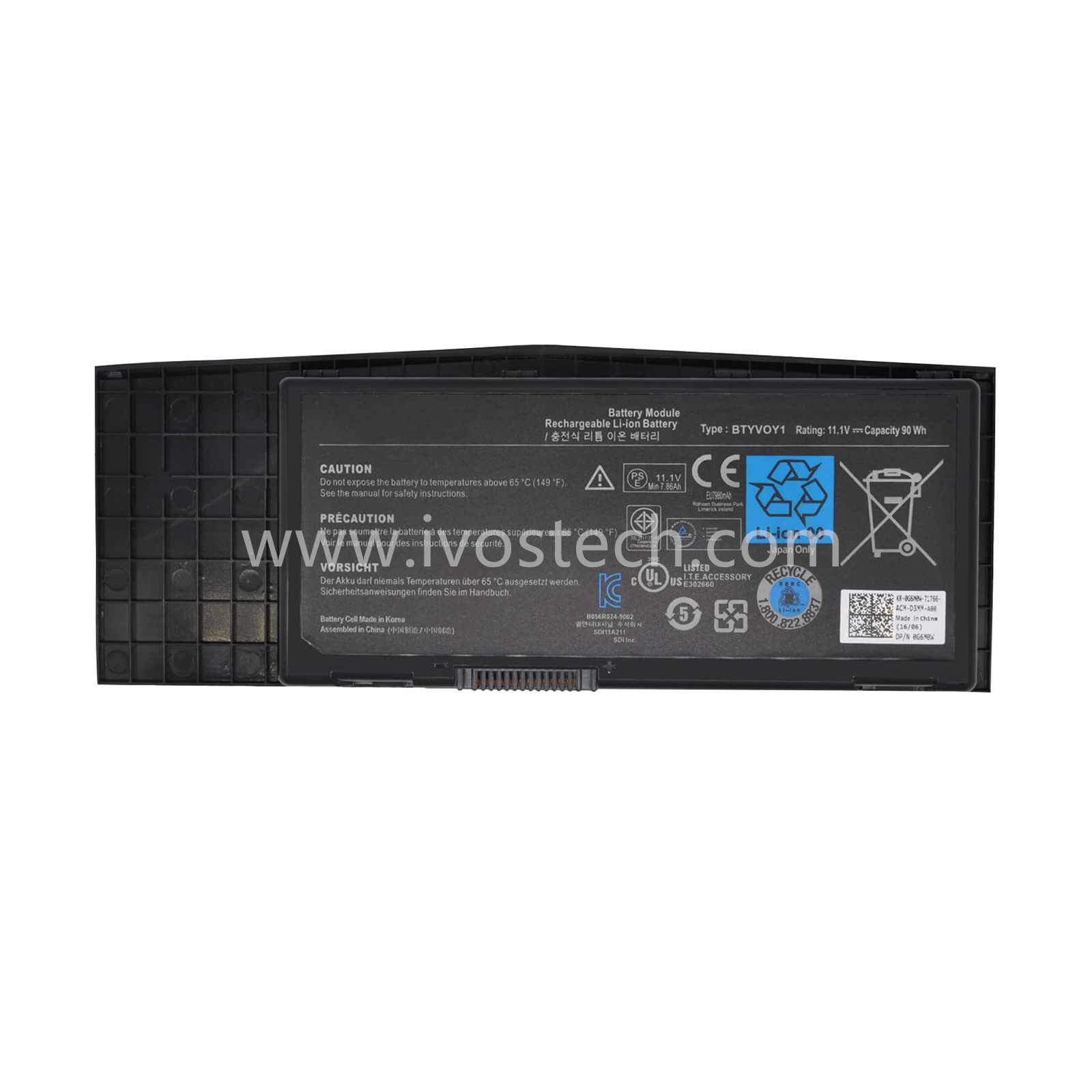 BTYV0Y1 90Wh 11.1V Replacement Laptop Battery for Dell Alienware M17X R3 R4 Series