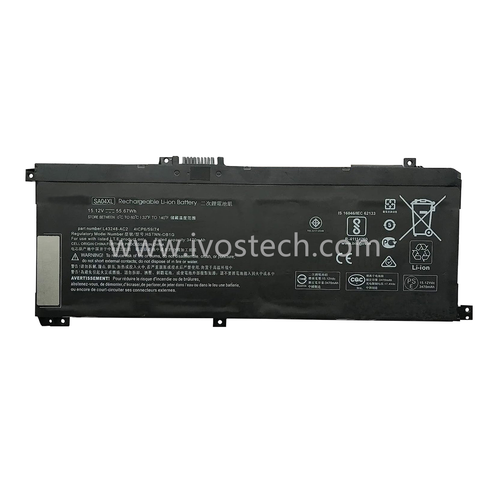 SA04XL 55.67Wh 15.12V Replacement Laptop Battery for HP Envy X360 15-DR 15-DR0010TX Series