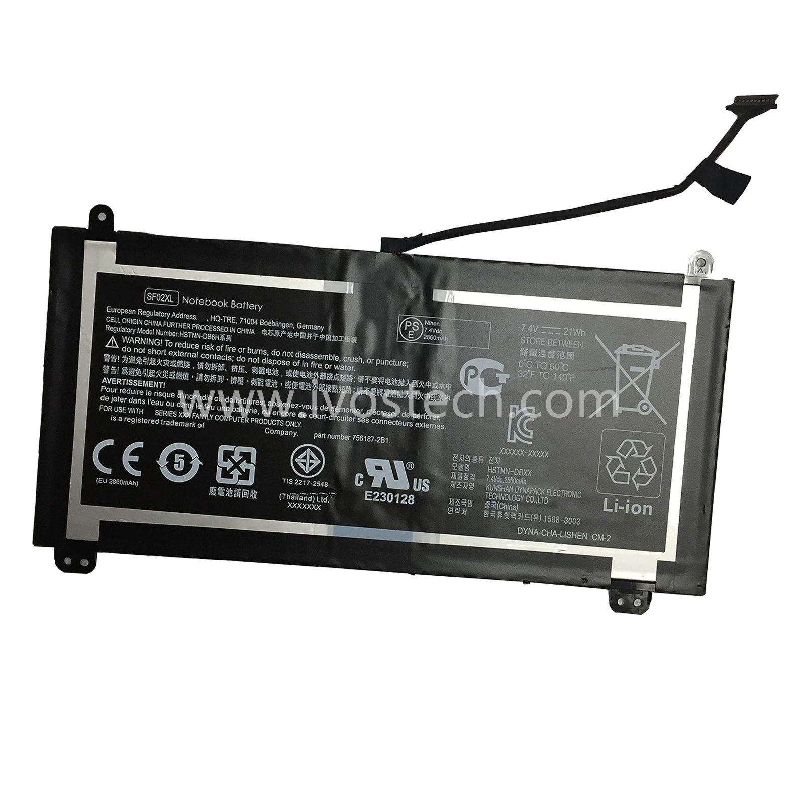 SF02XL 21Wh 7.4V Replacement Laptop Battery for HP Tablet PC TPN-C118 TPN-C119 Series