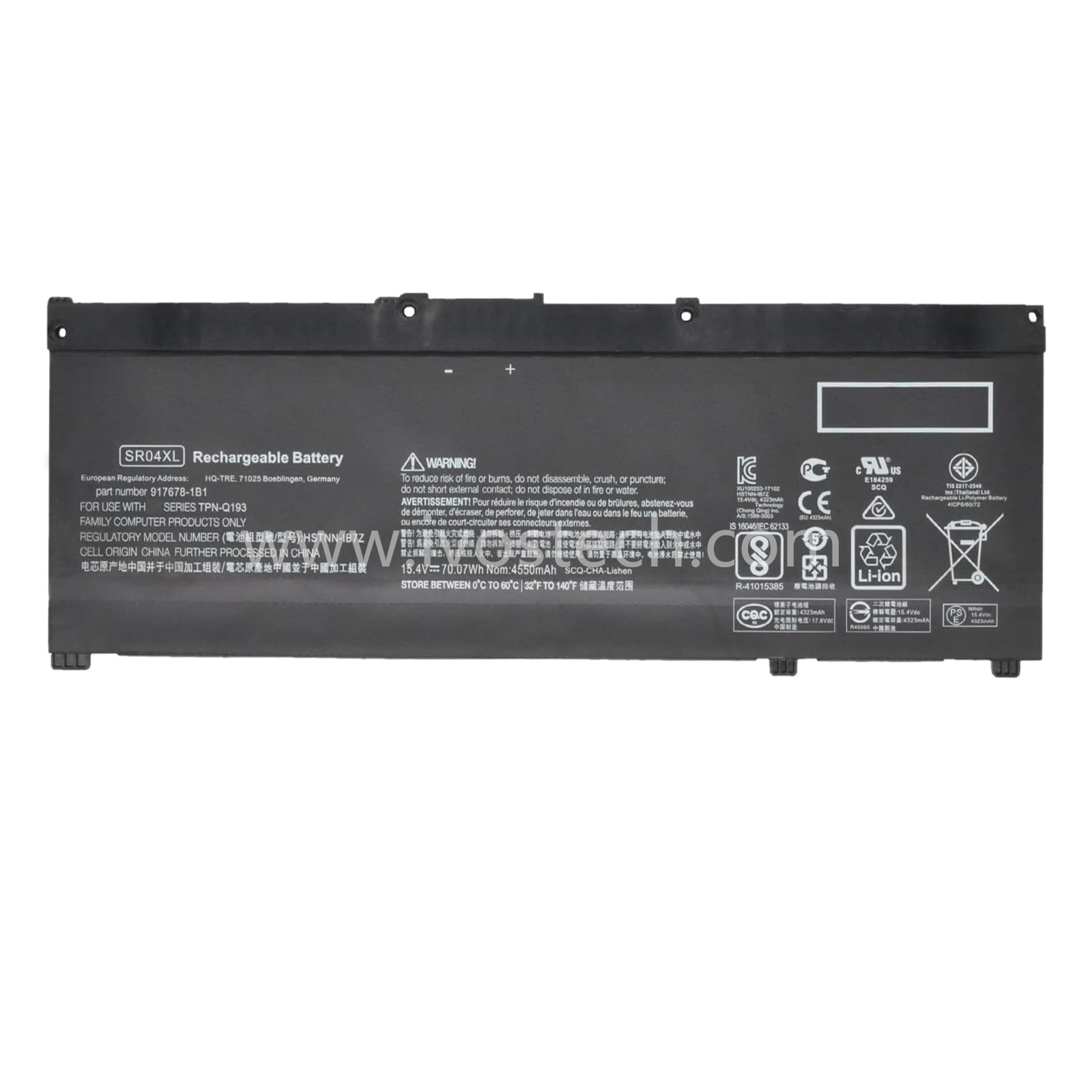 SR04XL 70.07Wh 15.4V Replacement Laptop Battery for HP Pavilion Power 15-CB000 Gaming 15-CX000 OMEN 15-CE000 Series