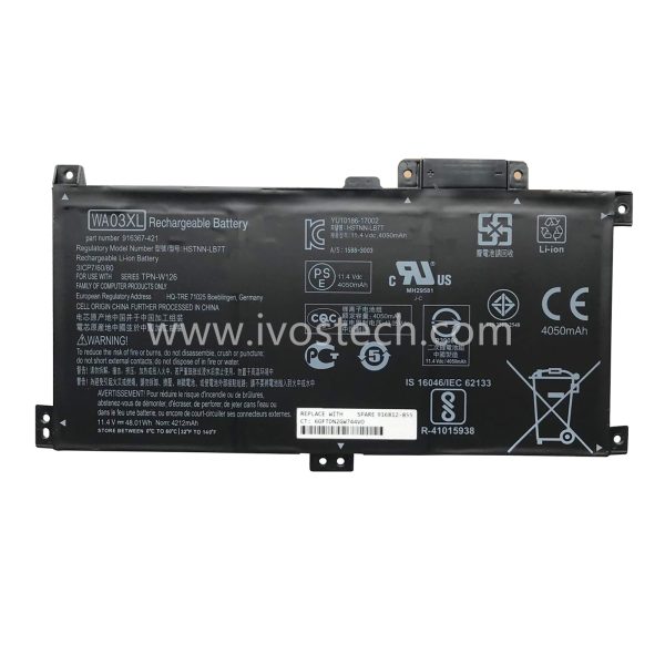 WA03XL 48.01Wh 11.4V Replacement Laptop Battery for HP Pavilion X360 14-BA 15-BK 15-BR 15-BR001TX Series