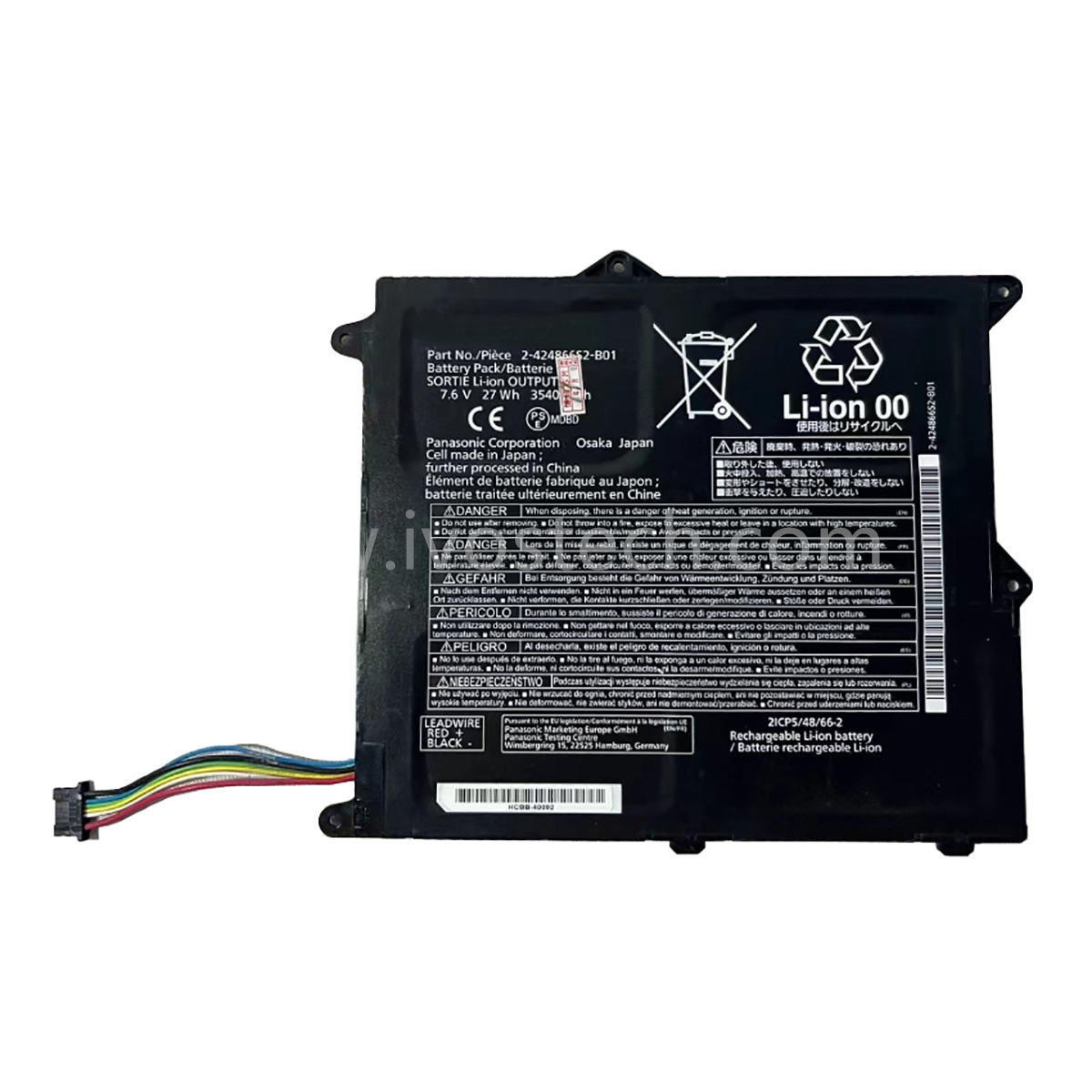 Laptop Battery 2-424866S2-B01 7.6V 27Wh 3540mah Replacement Li-ion Rechargeable Battery for Panasonic Toughbook CF-XZ6 XZ6