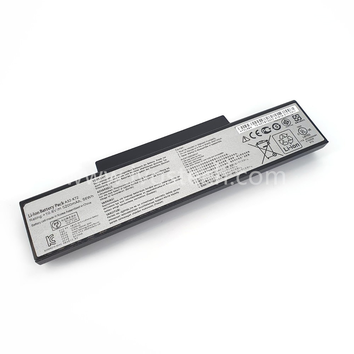 A32-K72 10.8V 5200mAh 56Wh Replacement Laptop Internal Battery for Asus X73S A72 K72 K73 Series