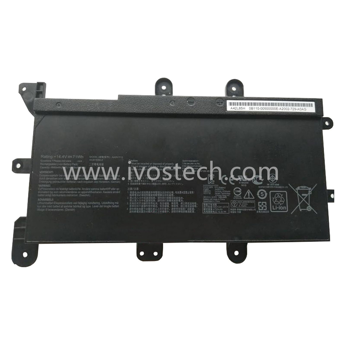 A42N1713 74Wh 14.4V Laptop Battery Internal Battery Replacement for Asus ROG G753 GX703 GX703VI