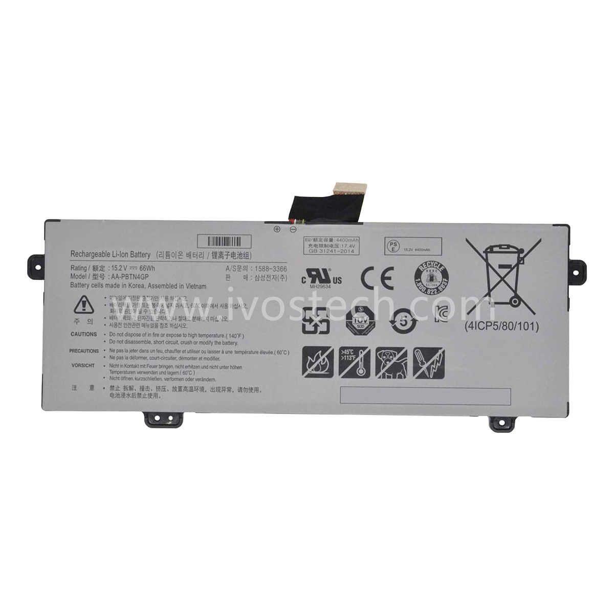 AA-PBTN4GP 66Wh 15.2V Laptop Battery Notebook Battery Replacement for Samsung Odyssey NP800G5H NP800G5H-XS1US NP800G5H-X02US Series