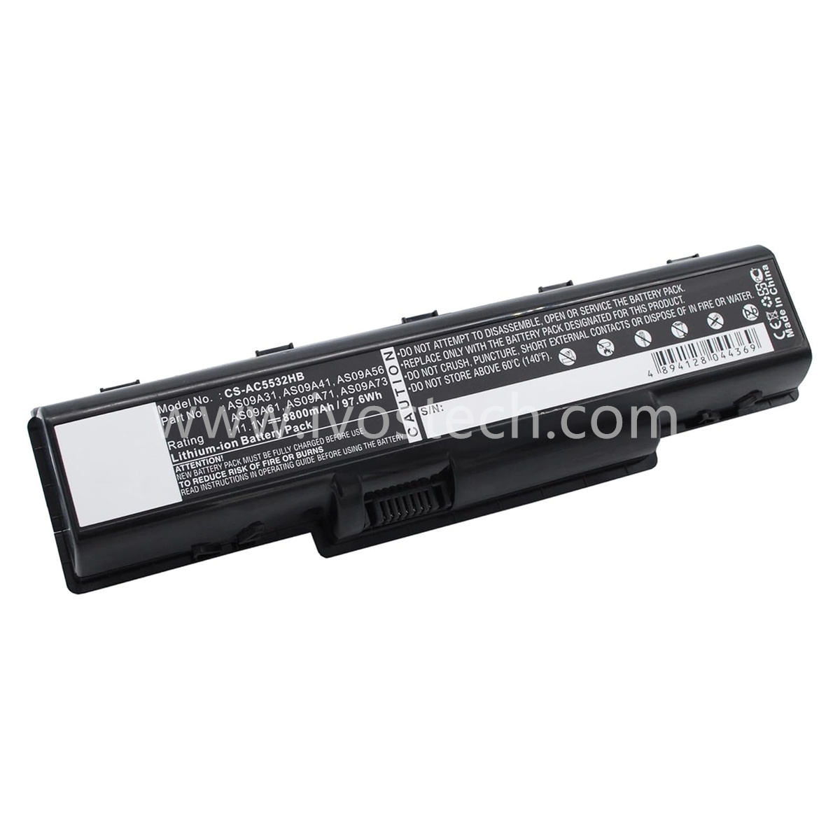 AS09A90 49Wh 11.1V Replacement Laptop Battery for Acer Aspire 5517 4332 4732Z 5332 5334 5516 5517 eMachines G725 E625 E627 D725 D620 D525