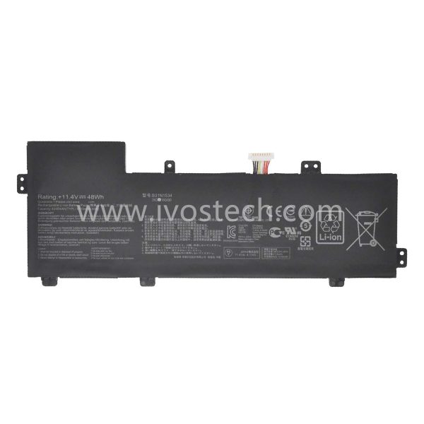 B31N1534 48Wh 11.4V Laptop Battery Notebook Internal Battery Replacement for Asus Zenbook U5000 UX510 UX510UX