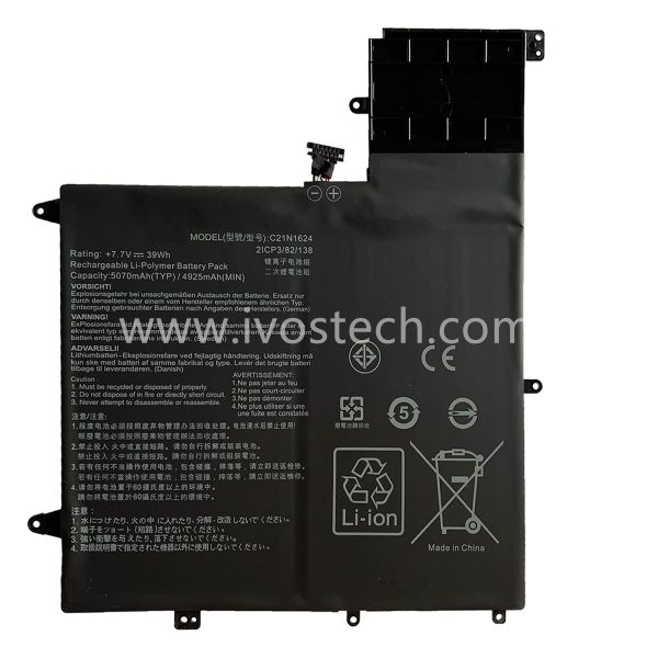 C21N1624 39Wh 7.7V Laptop Battery Notebook Battery Replacement for Asus Q325U Q325UA Q325UAR ZenBook Flip S UX370UA-1A UX370UA-1B C4061T C4072T C4093T Series