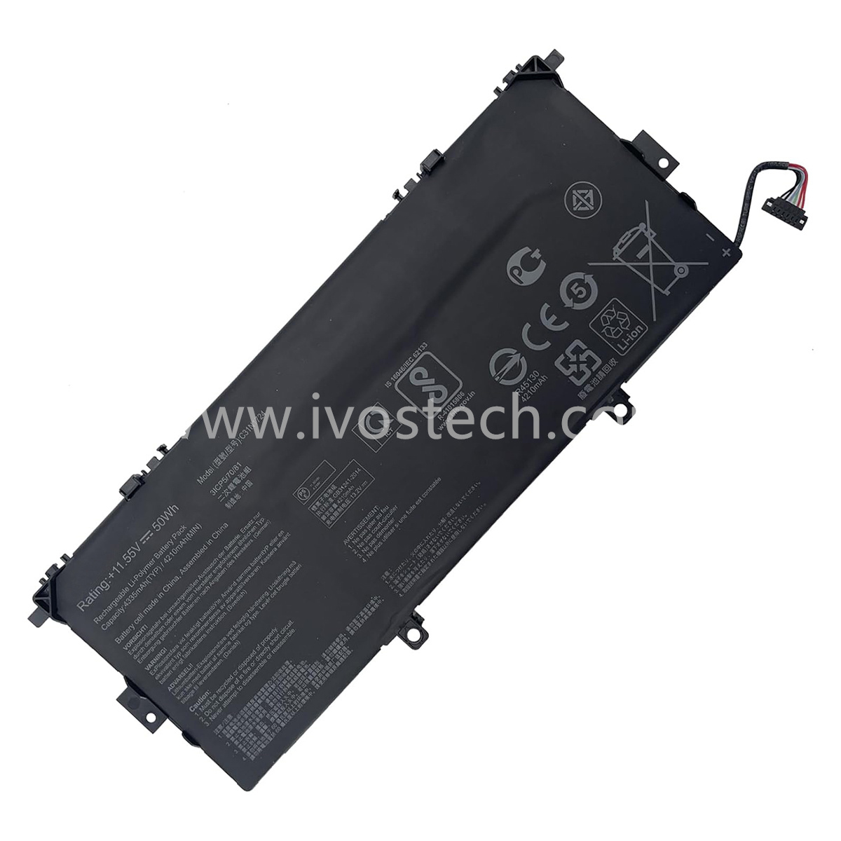 C31N1724 50Wh 11.55V Laptop Battery Notebook Internal Battery for Asus ZenBook 13 UX331 UX331U UX331UAL 0B200-02760300