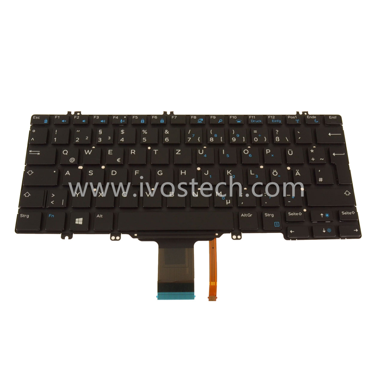 2TVV1 02TVV1 German Laptop Keyboard with Backlight Replacement for Dell Latitude 5289 7280 5280 7380