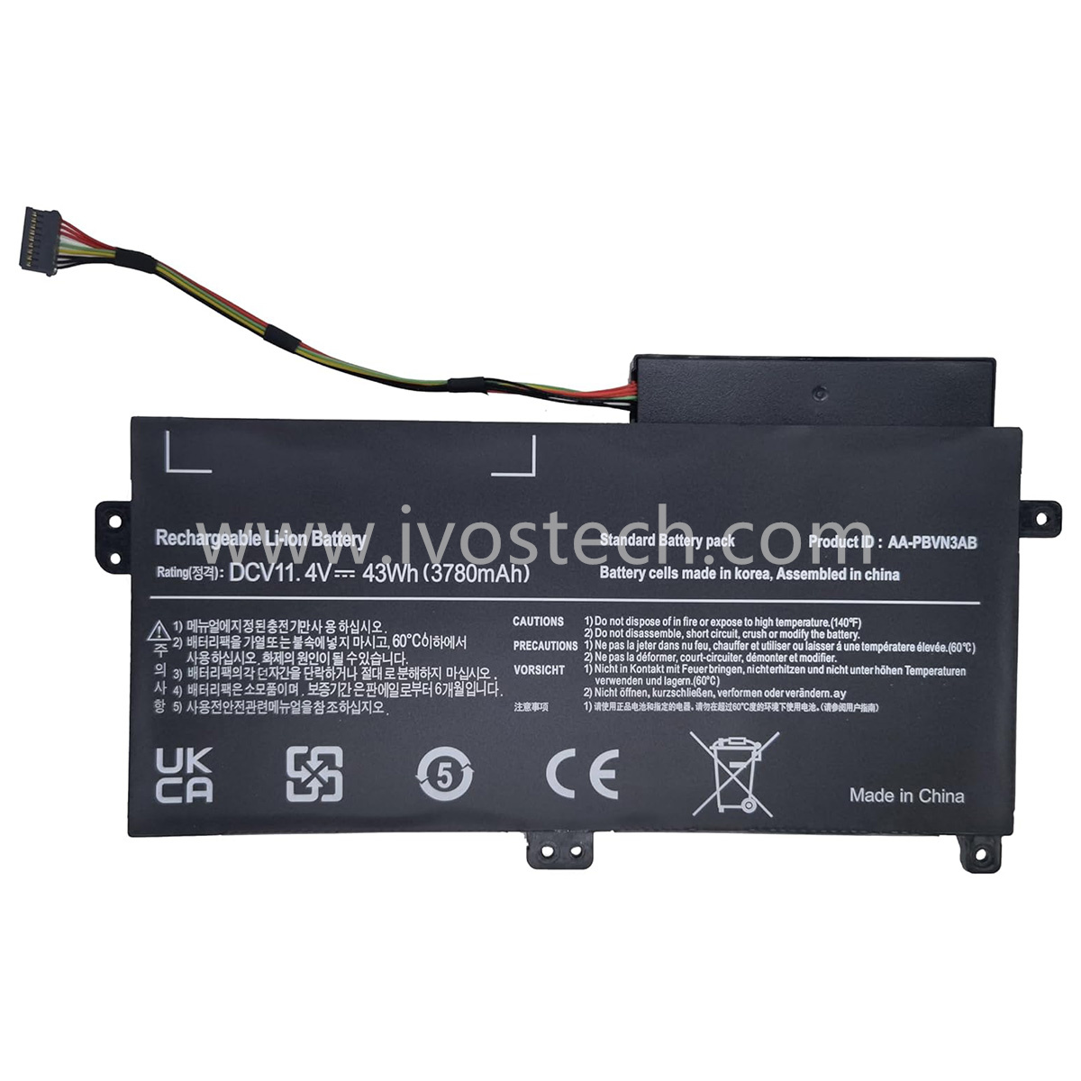 AA-PBVN3AB 43Wh 11.4V Laptop Battery Notebook Battery Replacement for Samsung NP370R4E NP370R5E NP450R4E NP450R5E NP510R5E