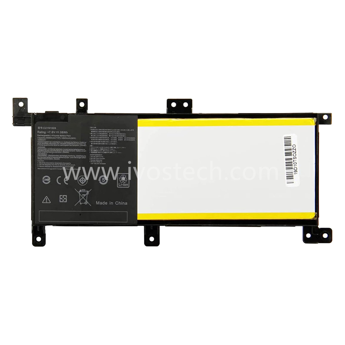 C21N1509 38Wh 7.6V Laptop Battery Notebook Internal Battery Replacement for Asus Vivobook X556UA X556UB X556UF X556UJ X556UQ