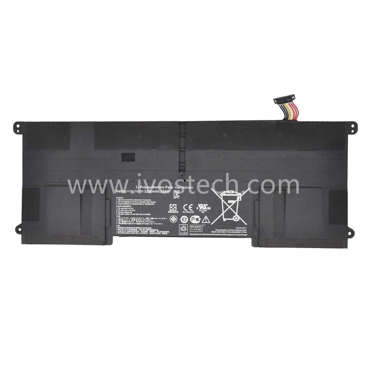 C32-TAICHI21 35Wh 11.1V Laptop Battery Notebook Internal Battery Replacement for Asus Ultrabook Taichi 21 21-DH51 21-DH71 21-UH71