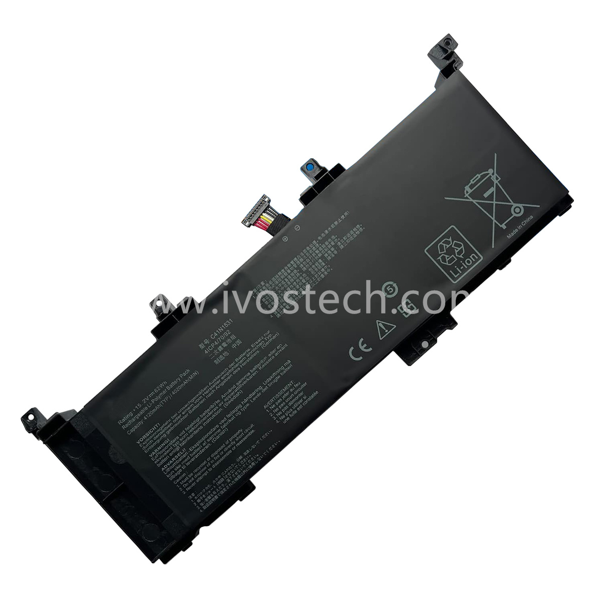 C41N1531 62Wh 15.2V Laptop Battery Notebook Internal Battery Replacement for Asus ROG GL502VS GL502VY GL502VS-1A