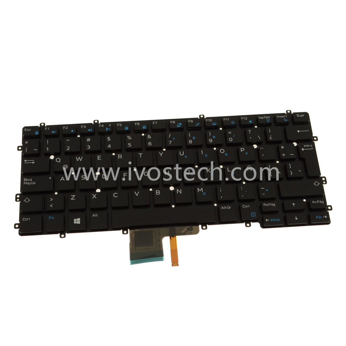 PP08M 0PP08M Spanish Laptop Keyboard with Backlight Replacement for Dell Latitude 13 7370