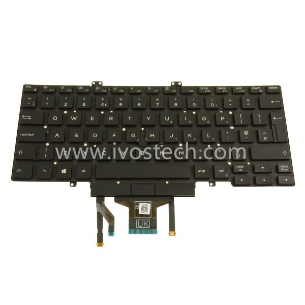 7D2R0 07D2R0 Laptop Internal Keyboard with Backlight New UK Dual Point Replacement for Dell Latitude 5400