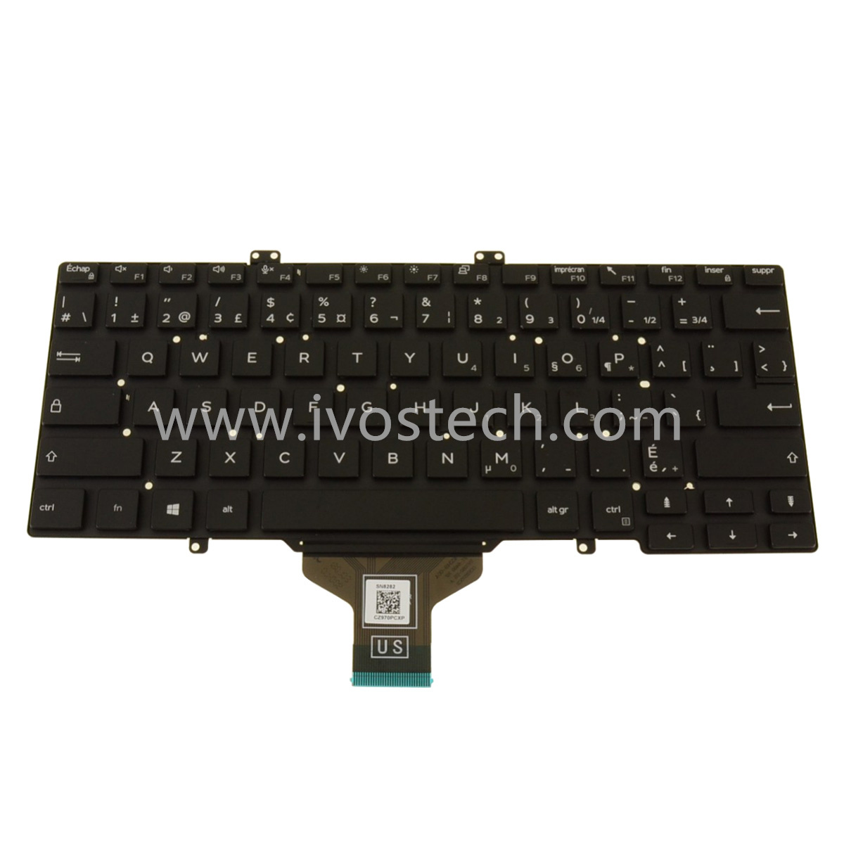 H3FN9 0H3FN9 French Canadian Laptop Internal Keyboard – Single Point – for Dell Latitude 7400 5400 5401 5410