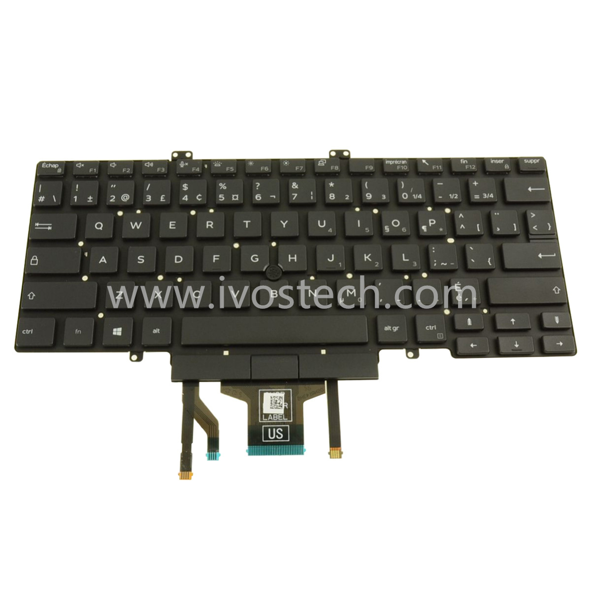 HNV40 0HNV40 French Canadian Laptop Internal Keyboard Backlit – Dual Point – for Dell Latitude 5400 5401 5410 5411