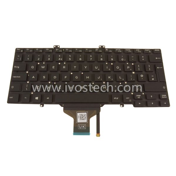 JP4XFX 0JP4XFX Laptop Internal Keyboard Backlit UK Keyboard- Single Point - for Dell Latitude 7400 5400 5401 5410