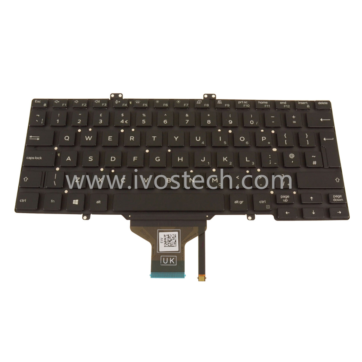 JP4XFX 0JP4XFX Laptop Internal Keyboard Backlit UK Keyboard- Single Point – for Dell Latitude 7400 5400 5401 5410