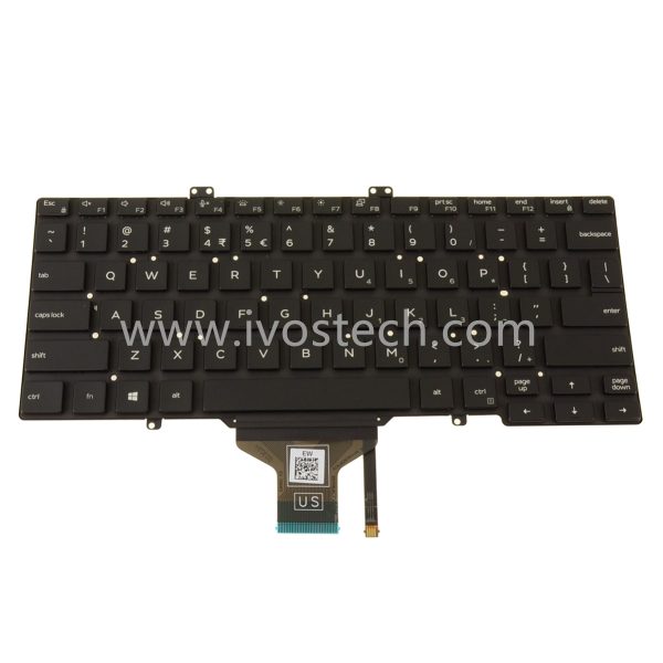 RDV0V 0RDV0V Laptop Internal Keyboard US INTL with Backlit Single Point Replacement for Dell Latitude 5400 7400